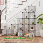 C&AHOME 16-Cube Storage Organizer, Plastic Shelves Units, DIY Closet Organizer, Modular Shelves Ideal for Home, Bedroom, 48.4