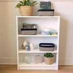 NaturalCozy 11.8"x8"x4.5” Rectangle Storage Baskets for Shelves 3 Pack | Cotton Rope Woven Small Baskets for Organizing | Sma