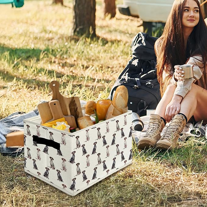 German Shorthaired Pointer Gifts Storage Bins & Boxes with Handles,Dog Foldable Basket for Organizing Dog Lovers Collapsible 