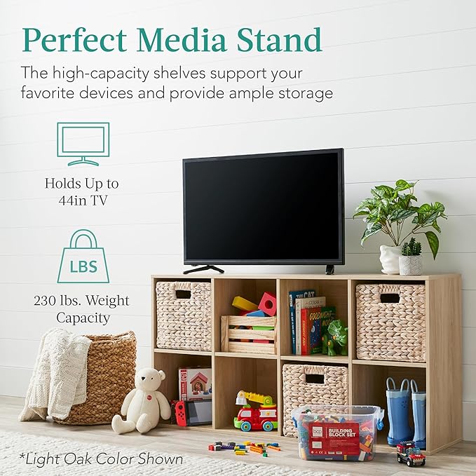 Best Choice Products Kids Bookcase 8-Cube Storage Organizer, 11in Shelf Opening, Bookshelf, Toy Storage, Customizable w/ 3 Re