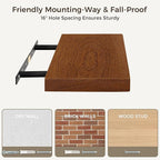 Fun Memories 40 Inch Floating Shelves, Rustic Solid Wood Wall Shelves Set of 2, 8 Inch Deep Floating Shelf for Bathroom, Bedr