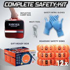 Marcala 12-Pack Emergency Flares for Vehicles | Emergency Roadside Lights | Complete LED Road Flares Kit | Emergency Lights F