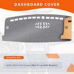 KEYOOG Dashboard Cover Dash Mat Fit for Fo-rd Escape 2024-2020 (Without HUD Models),Car Dash Board Mat Anti-Glare Carpet,Non-