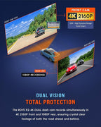 ROVE R2-4K DUAL Dash Cam Front and Rear, STARVIS 2 Sensor, FREE 128GB Card Included, 5G WiFi - up to 20MB/s Fastest Download 