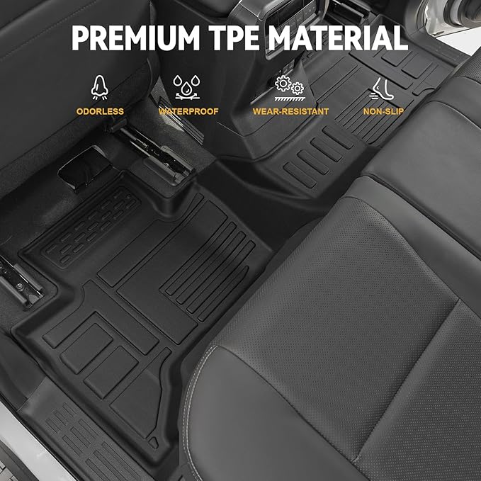 Floor Mats for Toyota Land Cruiser Prado 2024-2026, All Weather Floor Mats Trunk Cargo Liner with Backrest Protectors and Door Sill Guards Accessories, Full Coverage Set (Fit 5 Seats)