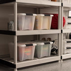 IRIS USA 19 Qt Stackable Plastic Storage Bins with Lids, 6 Pack - BPA-Free, Made in USA - Discreet Organizing Solution, Latch