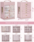 AKOZLIN 360° Rotating Jewelry Box 6-Tier Organizer Functional Jewelry Storage Case for Women Girls Ring Necklace Earring Brac