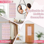 Dynoro Double-Sided Hanging Jewelry Organizer, Large Pink Storage Roll for Earrings, Necklaces, Rings, 48 Pockets 21 Hooks, D