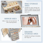 AKOZLIN 6-Tier Jewelry Box Organizer Functional 5 Drawers Leather Jewelry Storage Case for Women Girls Ring Necklace Earring 
