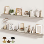 Fun Memories 60 Inch Fireplace Mantel - Long Floating Shelf, Wall Mounted Farmhouse Display with Invisible Heavy Duty Metal B
