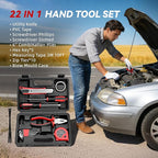 Car Emergency Safety Kit Bag with Portable Air Compressor, Jumper Cables,First Aid Kit, Winter Vehicle Roadside Emergency Kit