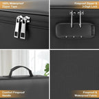 Fireproof Waterproof Document Bag with Lock - Mondoshop Portable Waterproof Document Organizer for Important File - Fire Proo
