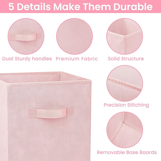 Criusia Storage Cubes - 11 Inch Heavy Duty Fabric Storage Bins for Shelves Closet, Cube Organizer - 8 Pack Collapsible Cube S