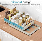 Under Sink Organizer - Under Sink Organizers and Storage Shelves, Multi-Use Kitchen and Bathroom Pull Out Cabinet Organizer w