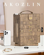 AKOZLIN 360° Rotating Jewelry Box 6-Tier Organizer Functional Jewelry Storage Case for Women Girls Ring Necklace Earring Brac