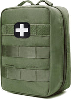 First Aid Kit EMT Medical IFAK Pouch, Molle Tactical Med Emergency Trauma Bag for Camping Home Car Hiking Hunting (Olive Drab