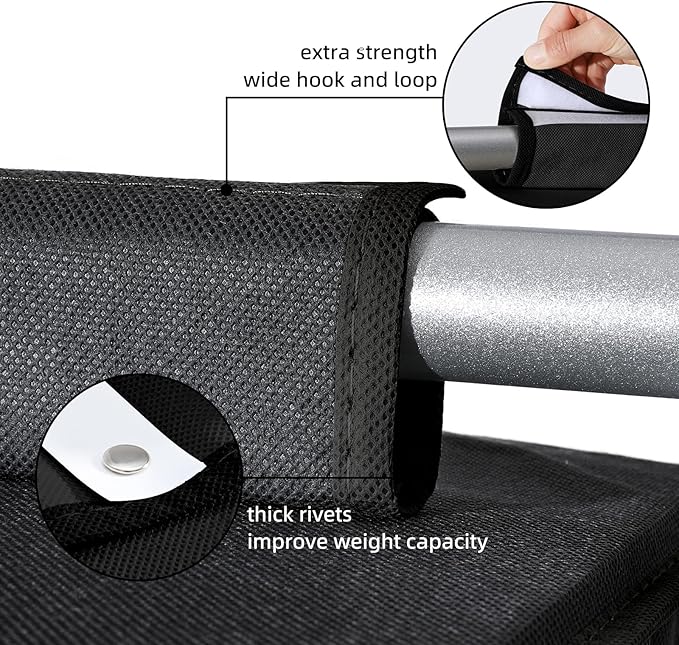 2 Packs Hanging Closet Organizer Storage, 6-Shelf Hanging Shelves for Closet, Closet Clothes Organizer and Storage with Side 
