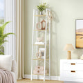 Hzuaneri Ladder Shelf, Bookshelf Bookcase, Freestanding Corner Storage Shelve with 2 Hooks for Home Office, Living Room, Kitc