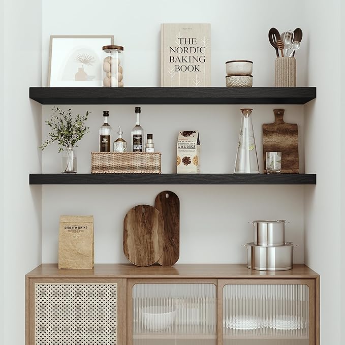 Vivelove Single Floating Shelves 48 Inches, 48 x 10 inch Deep x 1.8 in Thick, Long Wall Shelves Heavy Duty 80 lbs for Bedroom