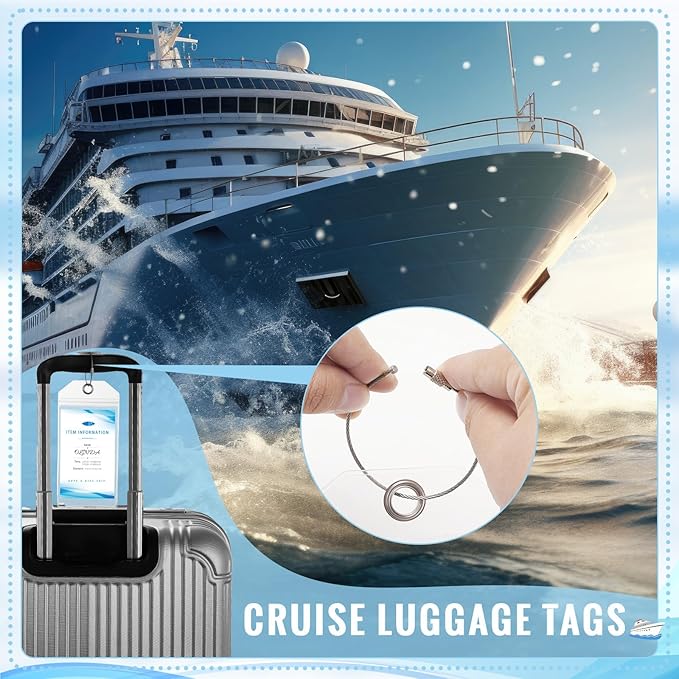 Cruise Ship Essentials Kit, Waterproof Cruise Luggage Tags, Lanyard for Cruise Ship Cards, Phone Bags, Travel Clothesline Cru