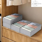 4 Pack Drawer Organizers for Clothing, 7 Grids Foldable Washable Drawer Organizer Clothes, for Folded Clothes, T-shirt, Tank 