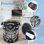 Butterfly Moon Laundry Basket Collapsible Laundry Hamper with Handle, Oxford Clothes Toy Storage Bin for Bathroom Bedroom Roo