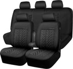 CAR PASS Neoprene Waterproof Seat Covers Full Sets, Wetsuit Car Seat Covers 5 Seats Universal Fit for Vans, Truck, SUV, 3D Ty