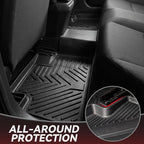 YITAMOTOR Floor Mats Fit for 2016-2021 Honda Civic Coupe/Sedan/Type R, 2017-2021 Honda Civic Hatchback, TPE All-Weather Custom Fit Floor Liners, Durable Anti-Slip Accessories, 1st & 2nd Row, Black