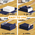 SpaceAid 3 Pack Bed Sheet Organizers and Storage, Foldable Sheet Organizer for Linen Closet, Sheets Set Folder Keeper with Wi
