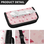 Car Tissue Holder Car Visor Organizer Tissue Box Holder for Car Sun Visor Organizer with Car Vehicle Accessories Essentials Interior for Women Men Pink Cute Flamingo Polka Dot
