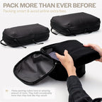Aerotrunk Ultralight Compression Packing Cubes - Lightweight Travel Organizers for Suitcases and Luggage (6-Pack, Black)