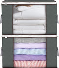 Large Storage Bags, 2 Pack Clothes Storage Bins Foldable Closet Organizers Storage Containers with Durable Handles Thick Fabr