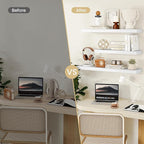 Fun Memories Rustic Floating Wall Shelves, Wall Mounted Wood Storage & Display Shelves for Bathroom, Bedroom, Living Room or 
