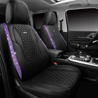 CAR PASS Bling Nappa Leather Car Seat Cover for Full Set Universal Luxury Waterproof Heavy-Duty Anti-Slip Cushioned Fit for S