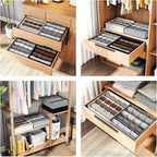 Joyoldelf Sock Drawer Organizer Divider Underwear Organizer 16-cell Fabric Dresser Drawer Organizers Storage Boxes for Socks 