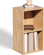 2 Cube Storage Organizer,Wooden 2-Tier Open Shelf Bookshelf,Versatile Storage Cubes for Living Room，Bedroom,Home Office, (Oak