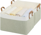 StorageWorks Storage Bins, Fabric Storage Bins for Shelves, Large Storage Baskets with Metal Frame, Closet Baskets and Bins w