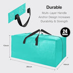VELVETSURE 6 Pack Heavy Duty Large Moving Bags W/Backpack Straps - Strong Handles & Zippers, Storage Totes For Space Saving, 