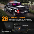 XRIDONSEN 2 in 1 Red Blue Traffic Advisor Police Light Bar 144 LED Interior Front Windshield Dash Rear Window Police Lights Emergency Strobe Warning Hazard Safety for Vehicles Trucks (2x17.7 inch)