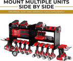 BUILTSTRONG Power Tool Organizer-6 Drill Holder Wall Mount, 3 Tier Heavy-Duty Hand Tool Storage Rack, Utility Racks, Drill Ho