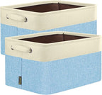 BALEINE 2 Pack Fabric Closet Storage Bins for Shelves, Linen Closet Organizers and Storage, Decorative Baskets for Organizing
