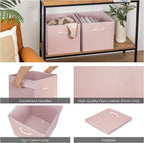 StorageWorks Pink Storage Cubes, 13x13 Storage Cube Bins with Handle, Cube Storage Organizer Bins for Shelves and Closet, Col