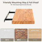 Fun Memories 36 Inch Floating Shelves, Rustic Solid Wood Wall Shelves Set of 2, 8 Inch Deep Floating Shelf for Bathroom, Bedr