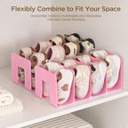HBlife Pink Acrylic Kids Shoe Rack for Closet Organizers and Storage, Small Shoe Rack 4 Sections Toddler Baby Shoe Storage Or