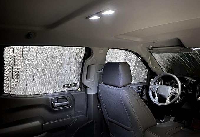Side Window Rear Seat 2nd Row Sunshade Custom Fit for 2020 2021 2022 2023 2024 2025 2026 Chevrolet Silverado 2500 3500, 4Dr 4Door Crew Cab, UV Reflector Sun Protection Accessories (Set of 2)
