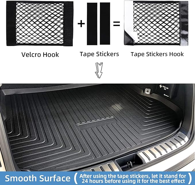 Universal Mesh Cargo Net for Car Trunk Storage,Elastic Small Automotive Cargo Net Pocket Wall Sticker Organizer Pouch Bag Stor