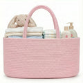 luxury little Diaper Caddy Organizer, Large Cotton Rope Nursery Baby Basket, Changing Table Organizer for Baby Diaper Storage
