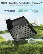3W Floor Mats Compatible for Lexus NX NX200t NX300 NX300h 2021-2015 TPE All Weather Floor Liners Custom Fit Floor Liner for Lexus NX All Models，1st & 2nd Row Mat Car Accessories，Black