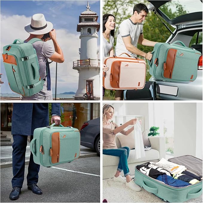 Lumesner Carry on Travel Backpacks, Extra Large 40L Flight Approved Bag for Men & Women,Expandable Suitcase Backpack With 4 P