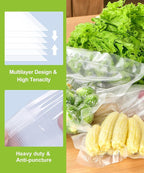 [2025 Upgraded] Bonsenkitchen 6 Rolls 8" x 16' Vacuum Sealer Bags for Food with a Color Box, Easy to Store, Commercial Grade,